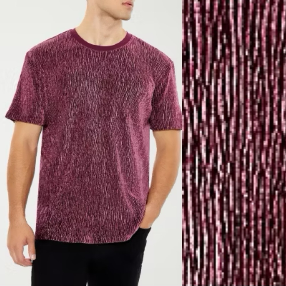 Forever 21 Purple Textured Short Sleeve T Shirt